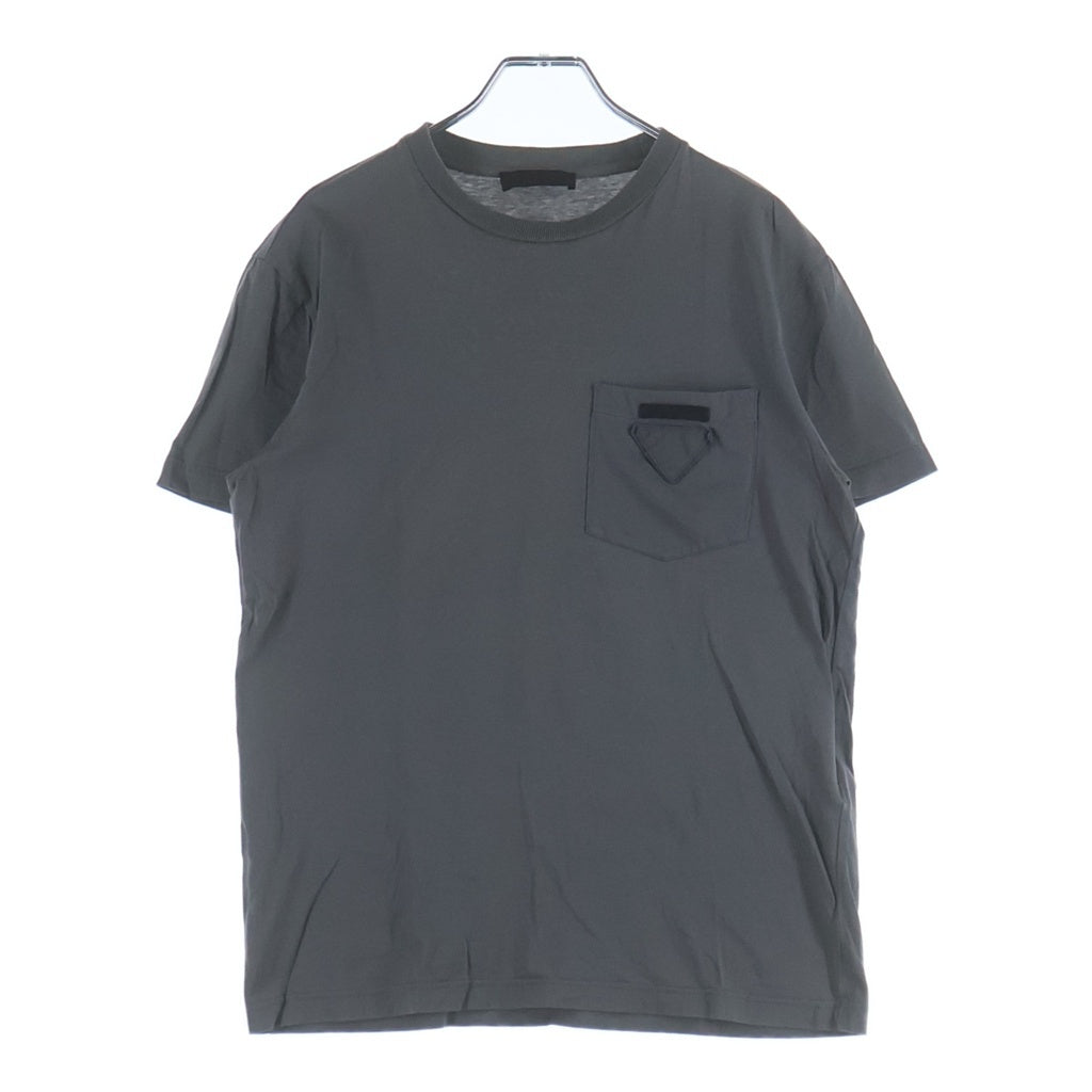 PRADA(プラダ) トライアングルロゴポケット 半袖Tシャツ グレー UJN677 S202