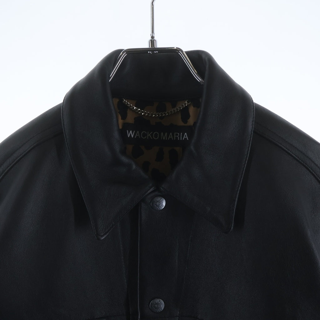 WACKO MARIA(ワコマリア) LEATHER TRUCKER JACKET レザートラッカージャケット ブラック
