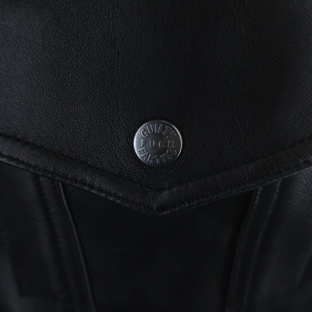 WACKO MARIA(ワコマリア) LEATHER TRUCKER JACKET レザートラッカージャケット ブラック