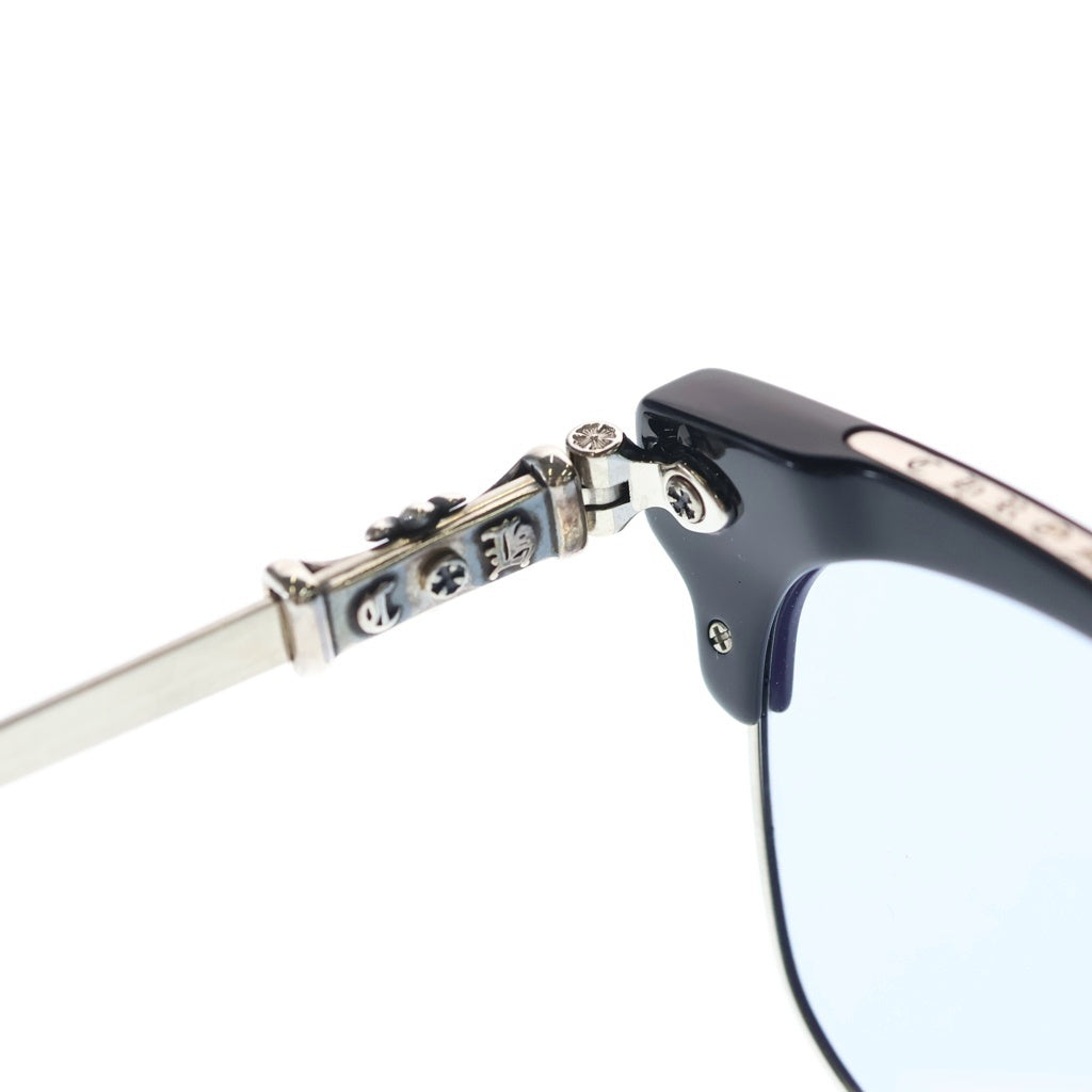 CHROME HEARTS(クロムハーツ) BONENNOISSEUR II テンプルCHクロス ハーフリム アイウェア 眼鏡 メガネ ブラック/シルバー