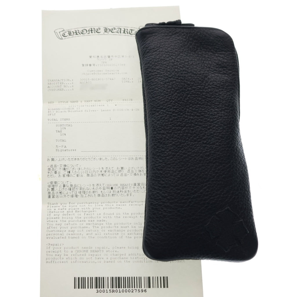 CHROME HEARTS(クロムハーツ) BONENNOISSEUR II テンプルCHクロス ハーフリム アイウェア 眼鏡 メガネ ブラック/シルバー