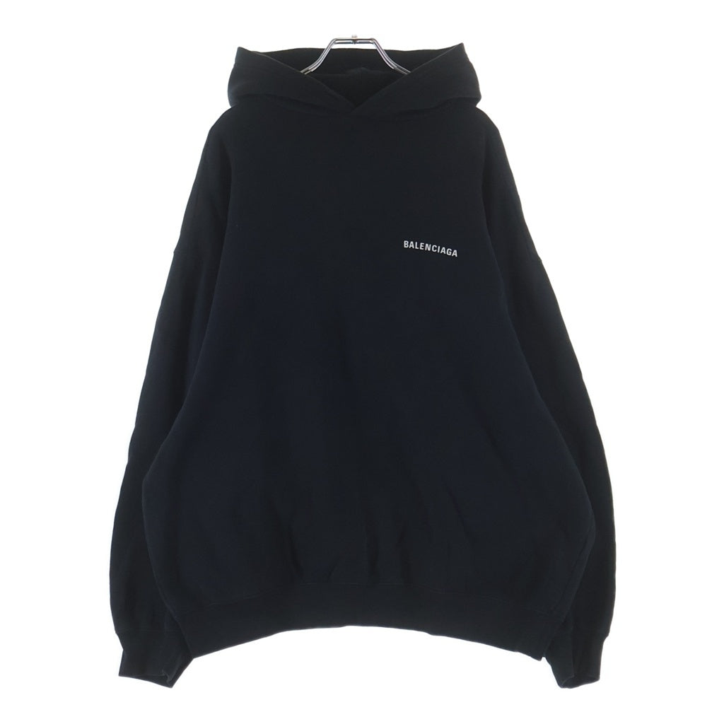 BALENCIAGA(バレンシアガ) Sacre Coeur Notre Dame HOODIE 641529 TJVE5 ロゴプリントプルオーバーパーカー フーディー ブラック