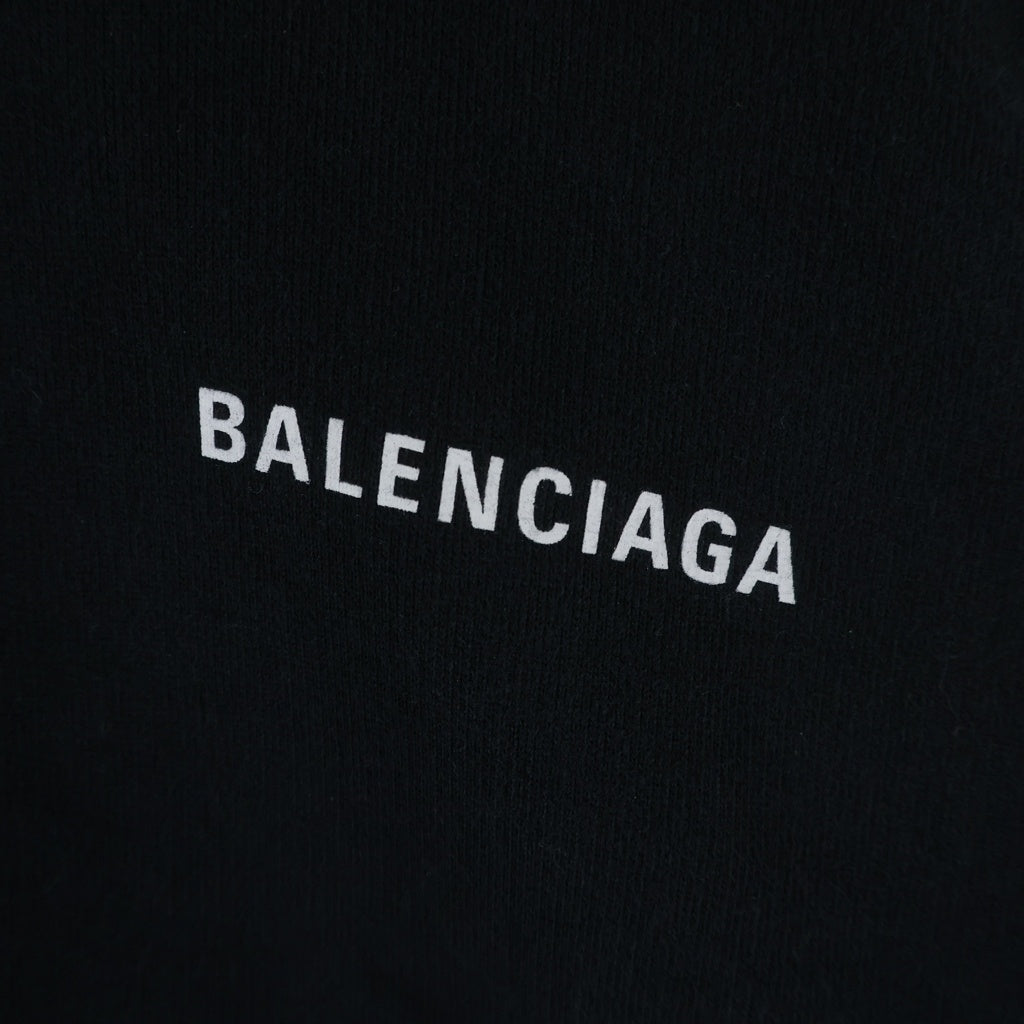 BALENCIAGA(バレンシアガ) Sacre Coeur Notre Dame HOODIE 641529 TJVE5 ロゴプリントプルオーバーパーカー フーディー ブラック