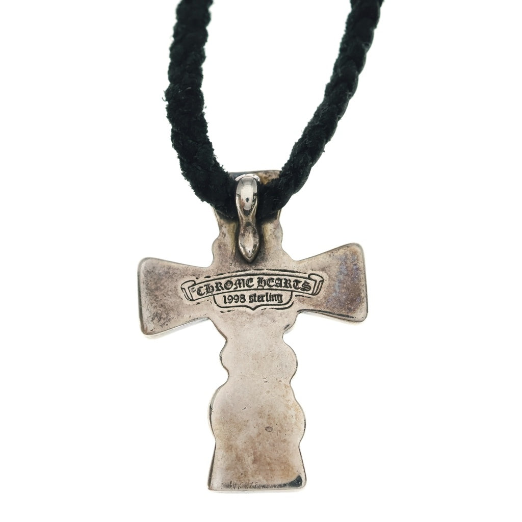 CHROME HEARTS(クロムハーツ) CELTIC CROSS XS ケルティッククロス Wレザーブレイドネックレス シルバー レディース