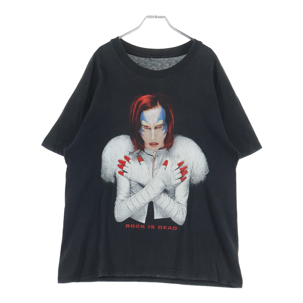VINTAGE(ヴィンテージ) MARILYN MANSON ROCK IS DEAD OMEGA 両面プリント 半袖Tシャツ ブラック