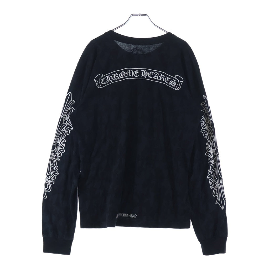 CHROME HEARTS(クロムハーツ) Graveyard Cemetery Cross L/S Tee グレイブヤードセメタリークロス長袖Tシャツ ブラック