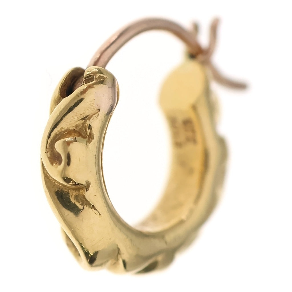 CHROME HEARTS(クロムハーツ) 22K TNY HOOP SCRL タイニースクロールフープ ゴールドピアス ゴールド