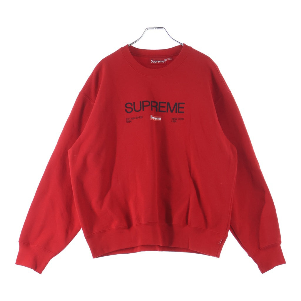 SUPREME(シュプリーム) 24SS Established Crewneck エスタブリッシュド クールネック スウェット トレーナー レッド