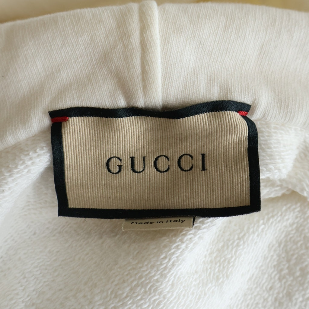 GUCCI(グッチ) ウェブ ストライプ ハーフジップ プルオーバー スウェット パーカー ホワイト 645320 XJDAK