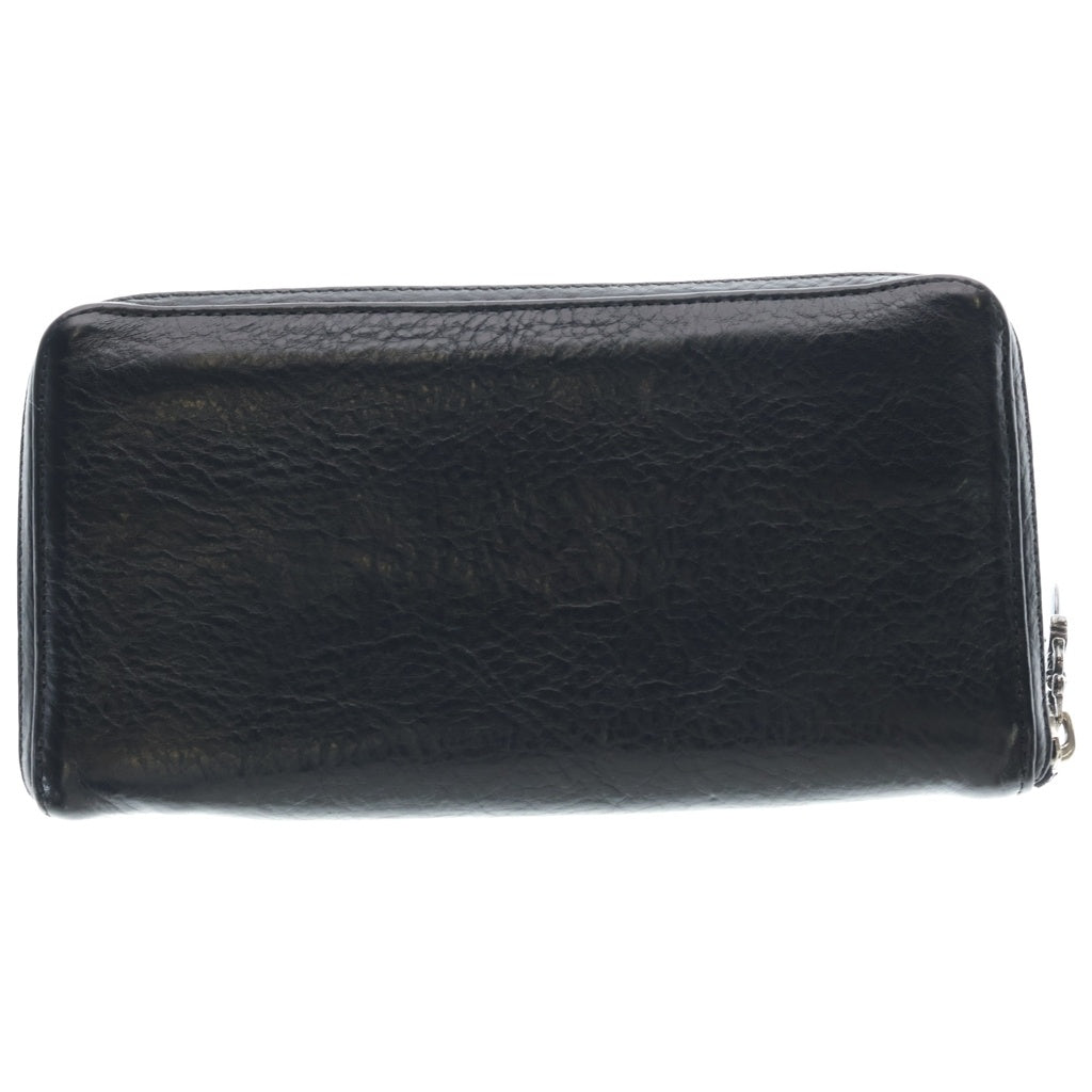 CHROME HEARTS(クロムハーツ) REC F ZIP SCROLL LABEL ラウンドジップ スクロールラベル レザーウォレット 財布 ブラック レディース