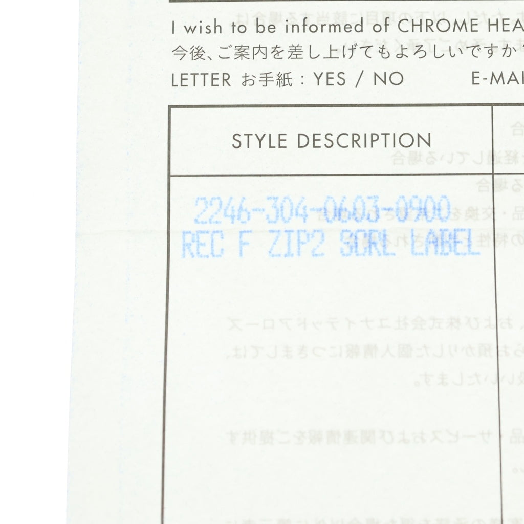 CHROME HEARTS(クロムハーツ) REC F ZIP SCROLL LABEL ラウンドジップ スクロールラベル レザーウォレット 財布 ブラック レディース