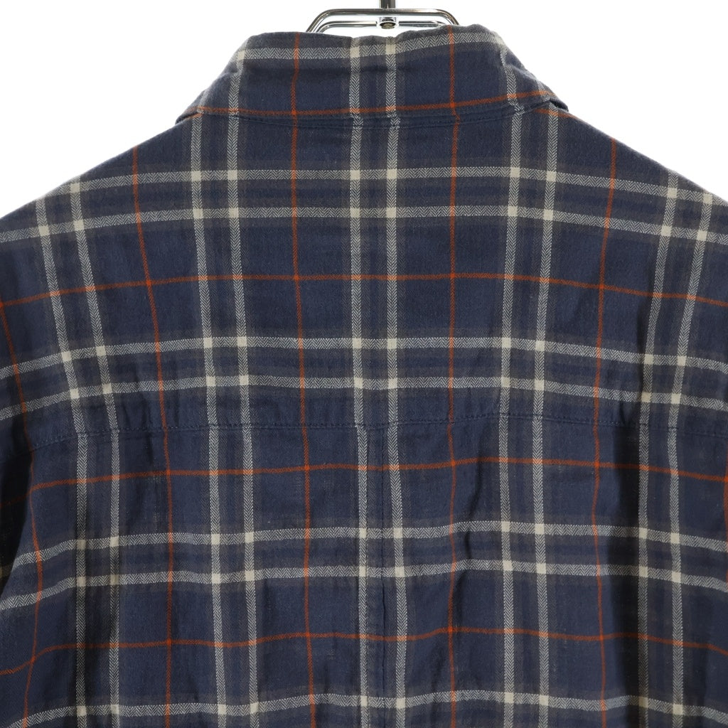 CHROME HEARTS(クロムハーツ) LOOSE ENDS ルーズエンド クロスボールボタン 長袖チェックシャツ ネイビー