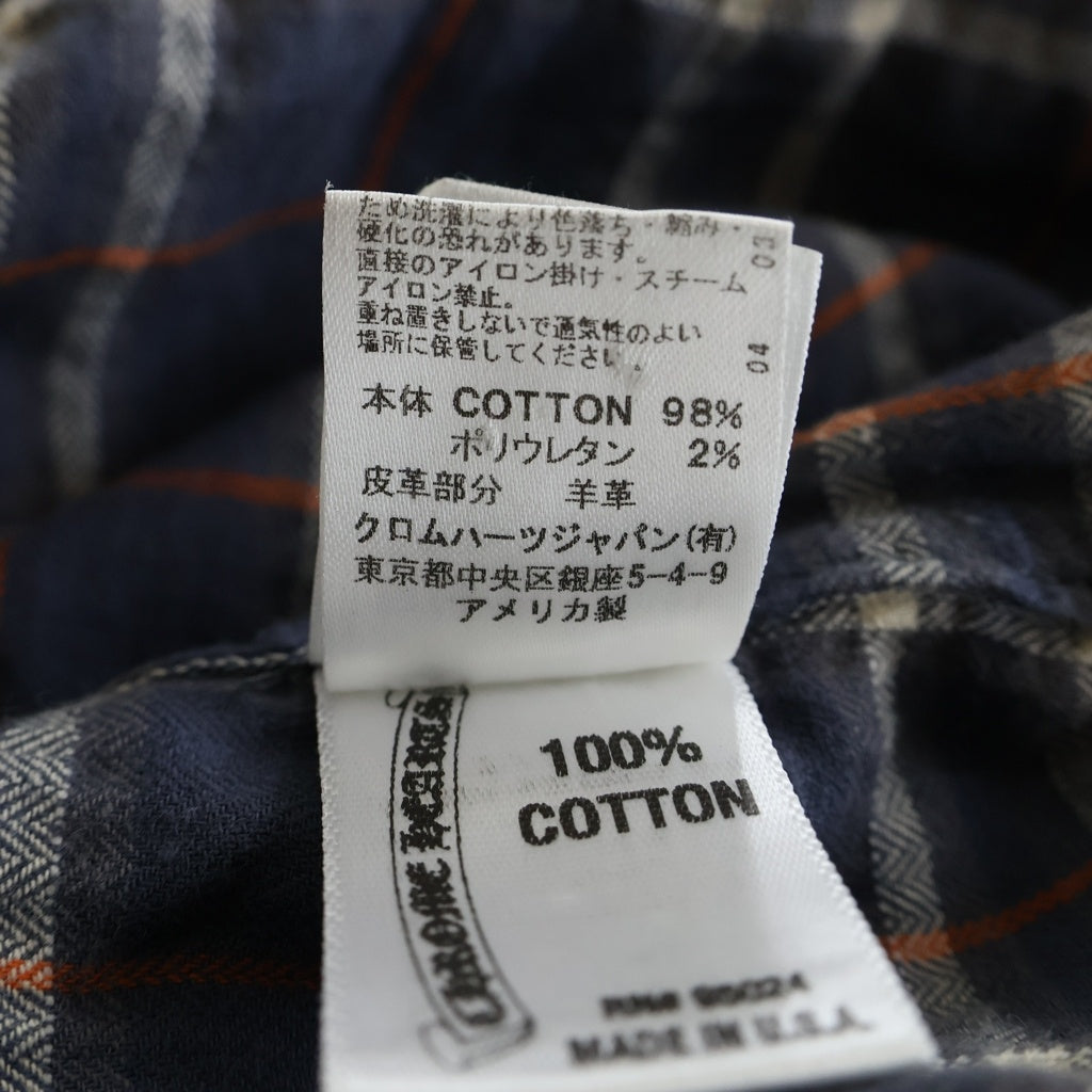 CHROME HEARTS(クロムハーツ) LOOSE ENDS ルーズエンド クロスボールボタン 長袖チェックシャツ ネイビー