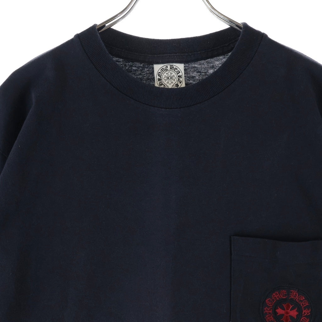 CHROME HEARTS(クロムハーツ) OLD Horseshoe Tee オールドモデル ホースシュー刺繍ポケット クルーネック半袖Tシャツカットソー ブラック