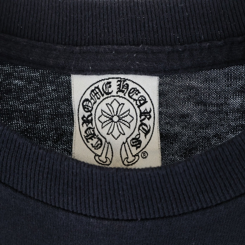 CHROME HEARTS(クロムハーツ) OLD Horseshoe Tee オールドモデル ホースシュー刺繍ポケット クルーネック半袖Tシャツカットソー ブラック