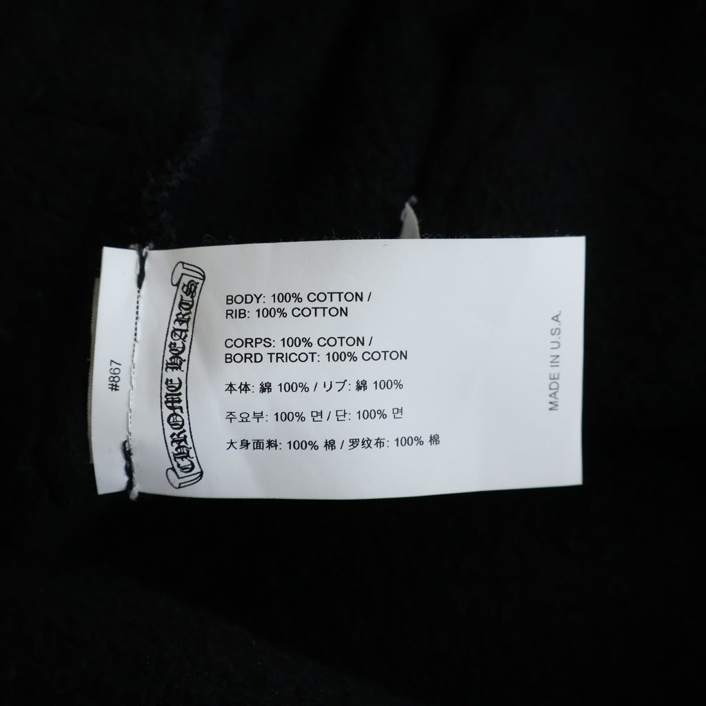 CHROME HEARTS(クロムハーツ) SAILIN ON HLF PNTS スクロールラベル セメタリークロス刺繍デザイン スウェットハーフパンツ ショーツ ブラック