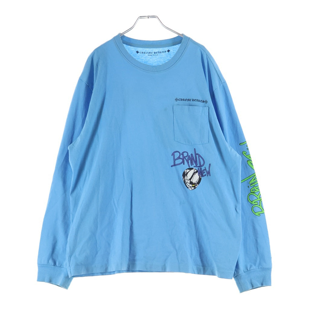 CHROME HEARTS(クロムハーツ) PPO BRAIN NEW LS MATTY BOYブレインニュープリント クルーネックロングスリーブTシャツ ライトブルー