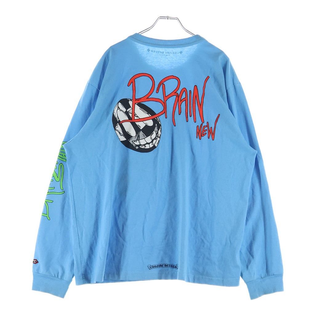 CHROME HEARTS(クロムハーツ) PPO BRAIN NEW LS MATTY BOYブレインニュープリント クルーネックロングスリーブTシャツ ライトブルー
