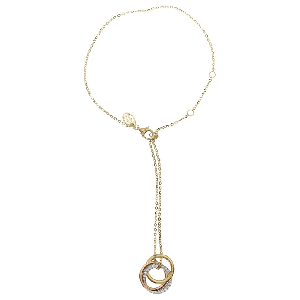 Cartier(カルティエ) トリニティブレスレット パヴェダイヤ ゴールド/ピンクゴールド/ホワイトゴールド レディース