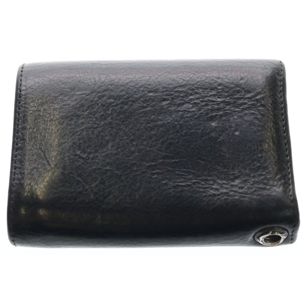 CHROME HEARTS(クロムハーツ) 3FOLD 3フォールド ハートボタン レザーウォレット 財布 ブラック