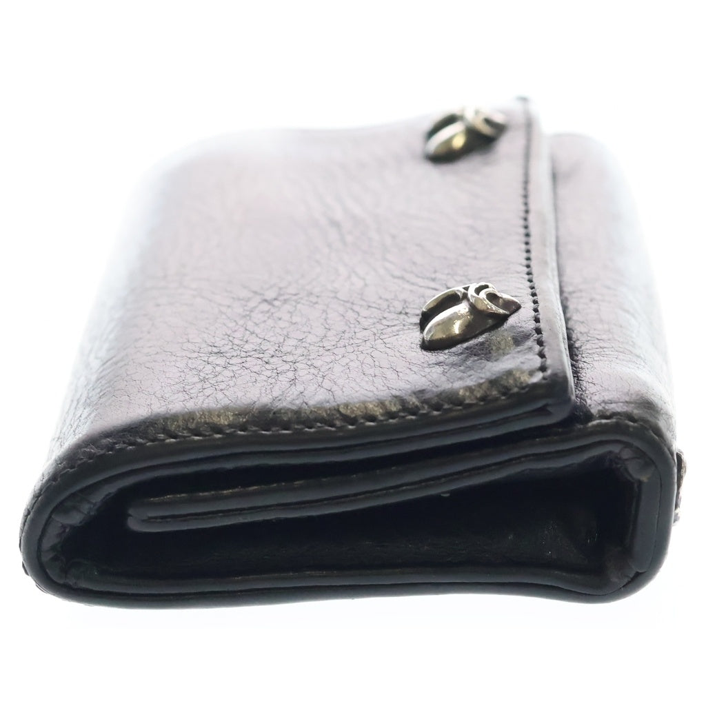CHROME HEARTS(クロムハーツ) 3FOLD 3フォールド ハートボタン レザーウォレット 財布 ブラック
