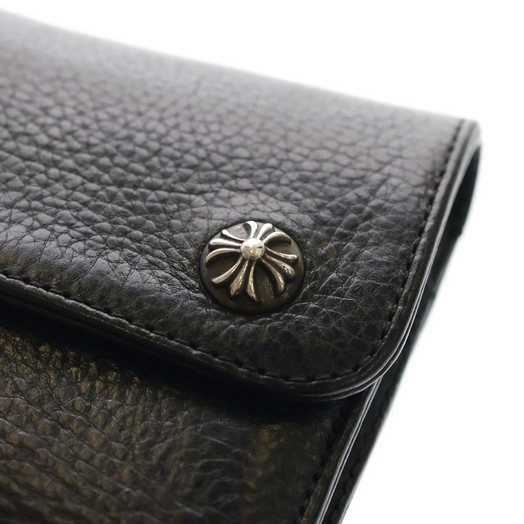 CHROME HEARTS(クロムハーツ) WAVE MINI ウェーブミニ レザーウォレット 財布 ブラックBCA373