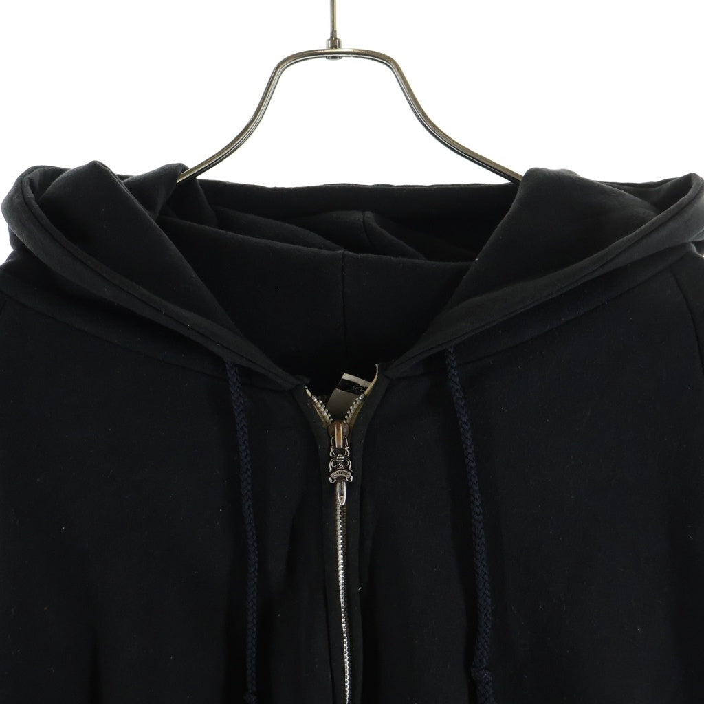 CHROME HEARTS(クロムハーツ) OLD THRML SWTSHRT HD ZIP 裏地サーマルアームロゴ バックホースシュープリント ダガージップアップパーカー ブラック