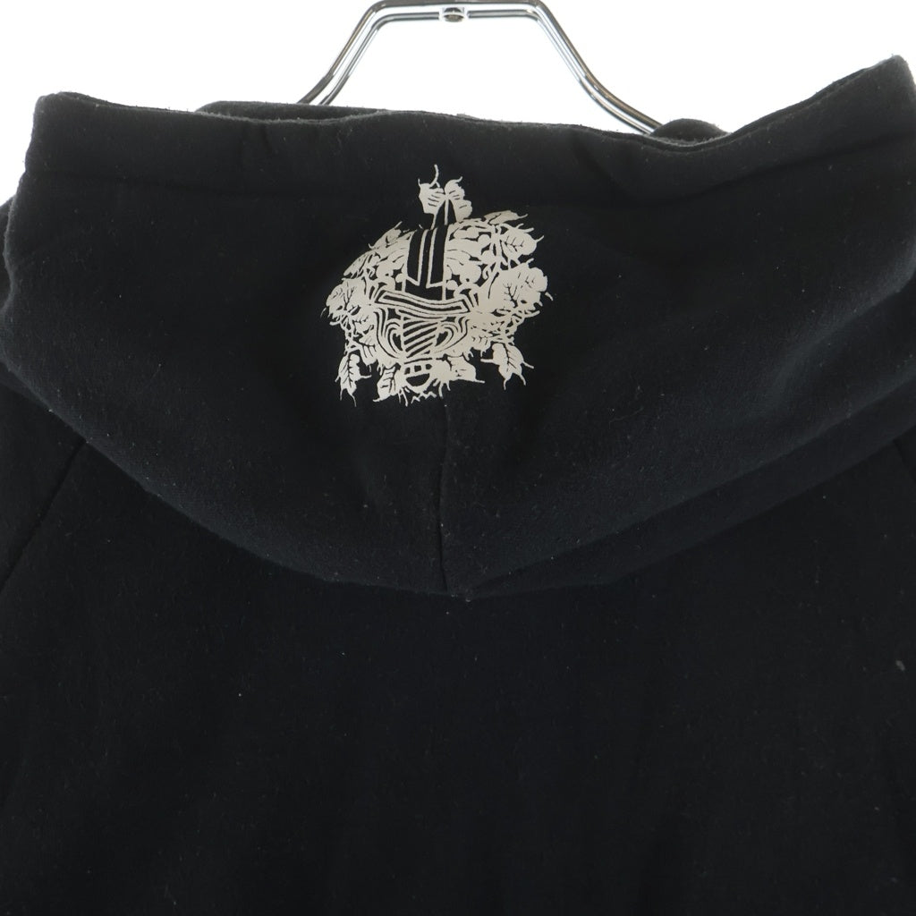 CHROME HEARTS(クロムハーツ) OLD THRML SWTSHRT HD ZIP 裏地サーマルアームフローラル バックホースシュープリント ダガージップアップパーカー ブラック