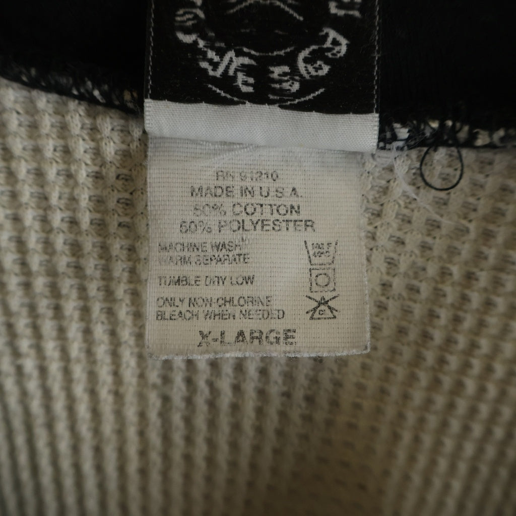 CHROME HEARTS(クロムハーツ) OLD THRML SWTSHRT HD ZIP 裏地サーマルアームフローラル バックホースシュープリント ダガージップアップパーカー ブラック