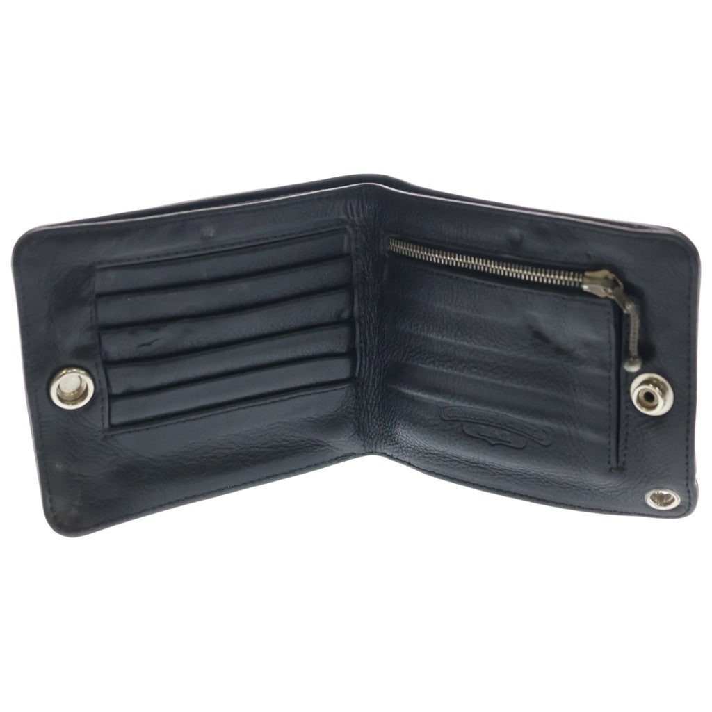 CHROME HEARTS(クロムハーツ) 1SNAP 1スナップ クロス ボールボタン レザーウォレット 財布 ブラック BCA361