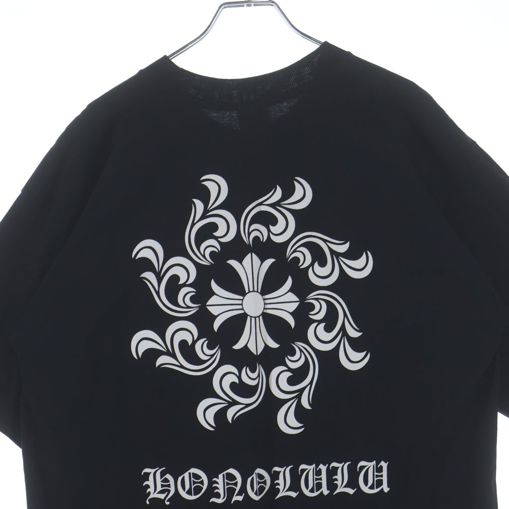 CHROME HEARTS(クロムハーツ) OLD CH T-SHIRT エクスクルーシブ ホノルル ホースシュー 半袖Tシャツ カットソー 両面プリント ブラック