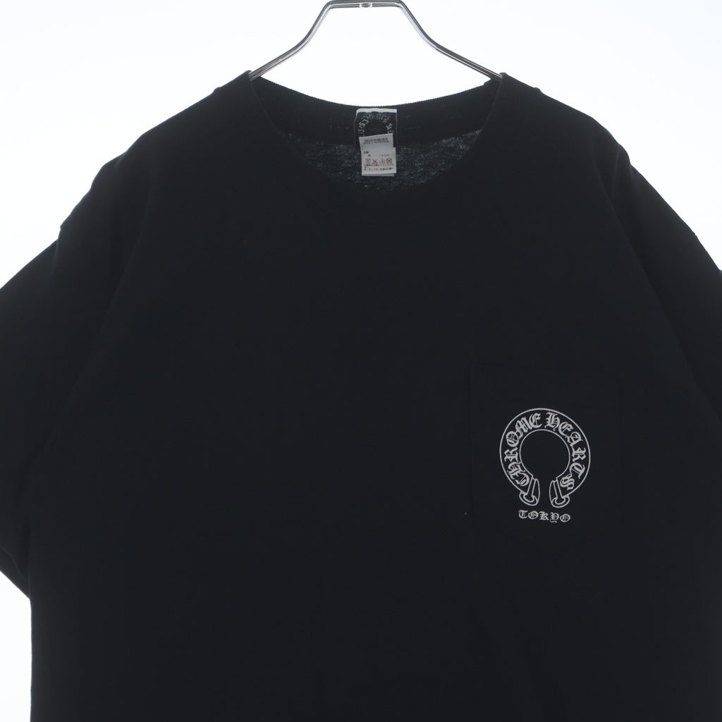 CHROME HEARTS(クロムハーツ) OLD CH T-SHIRT ホースシュー スクロールラベルプリント Tシャツ ブラック