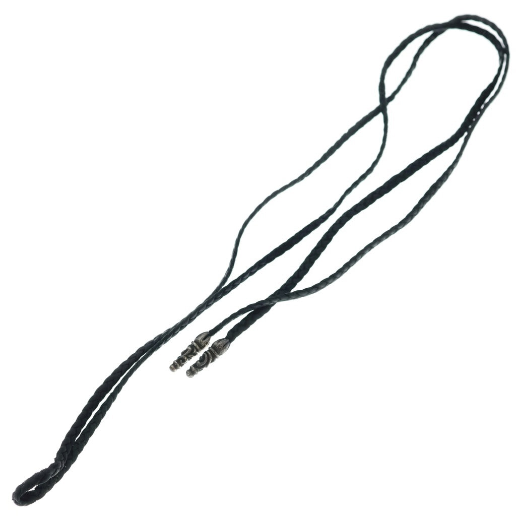 CHROME HEARTS(クロムハーツ) LEATHER BRAID SCROLL ネックレス レザーブレイドネックレス ブラック/シルバー BCA377