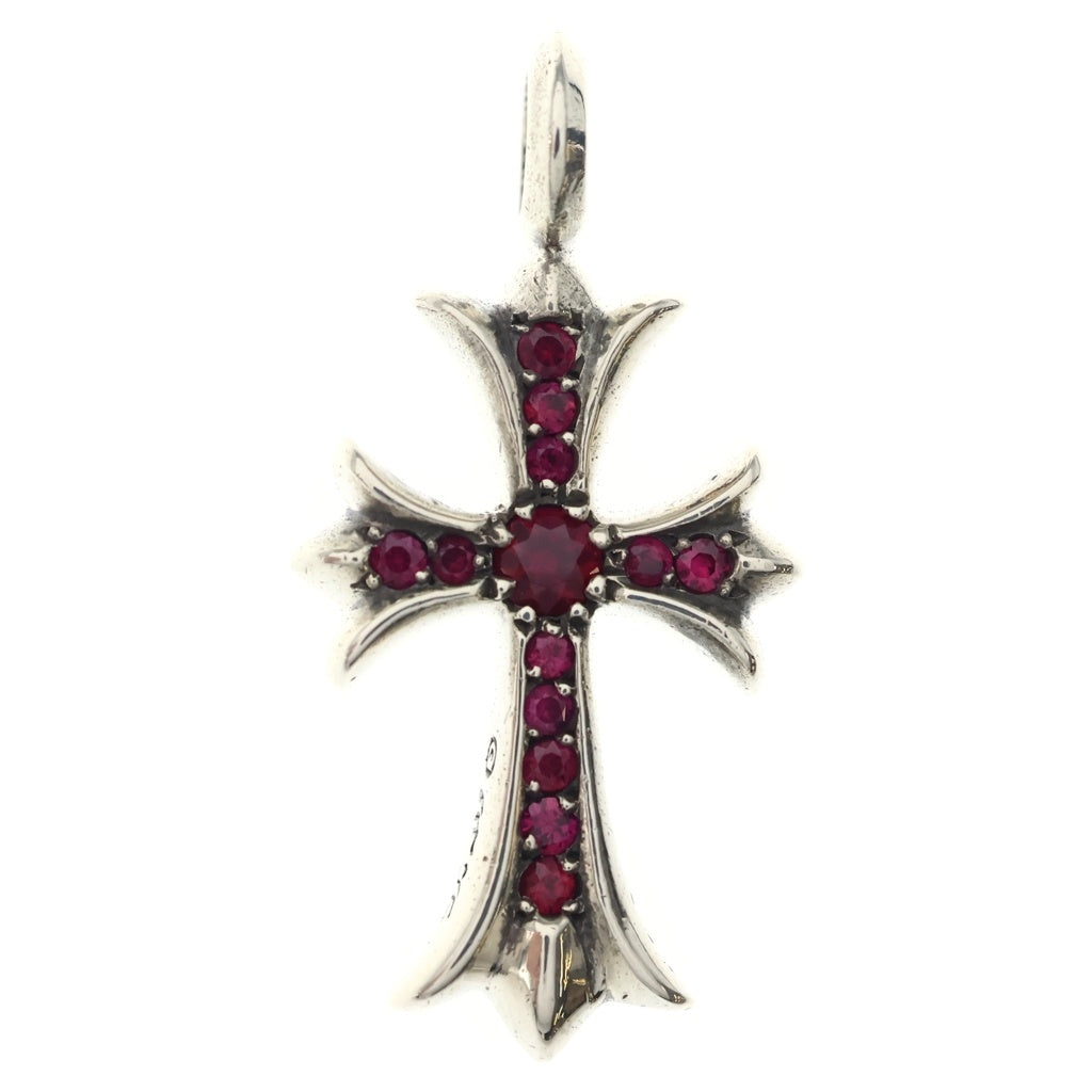 CHROME HEARTS(クロムハーツ) TNY CRSF P/RUB タイニーファットクロス PAVEルビー ペンダントトップ シルバー