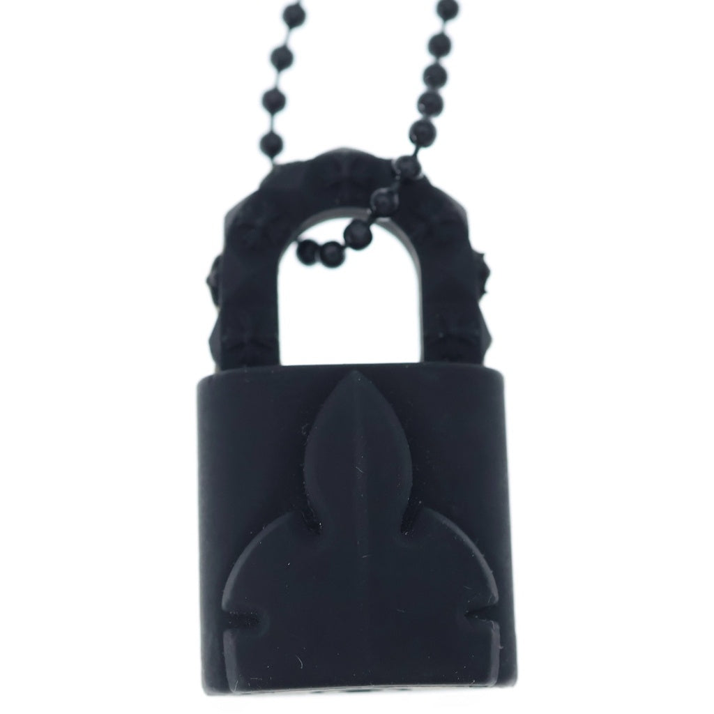 CHROME HEARTS(クロムハーツ) RUBBER PADLOCK FLERKNEE SLCN パドロック フレアニー ラバーネックレス シリコン ブラック