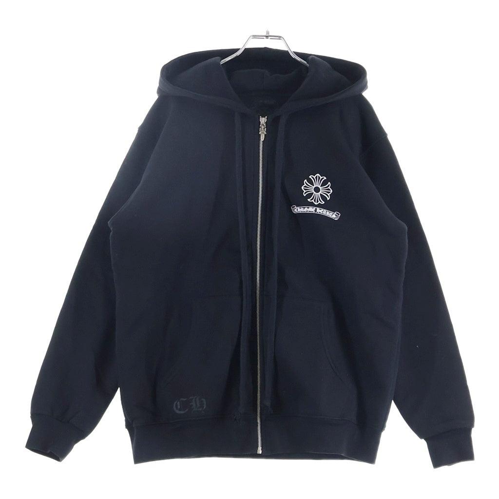 CHROME HEARTS(クロムハーツ) バックダガープリント サーマル裏地 ダガージップアップパーカー ブラック