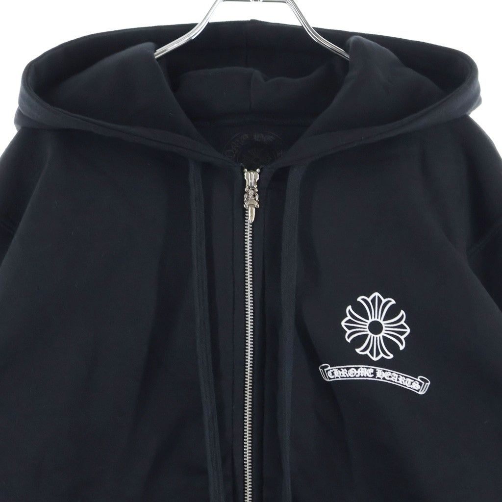 CHROME HEARTS(クロムハーツ) バックダガープリント サーマル裏地 ダガージップアップパーカー ブラック