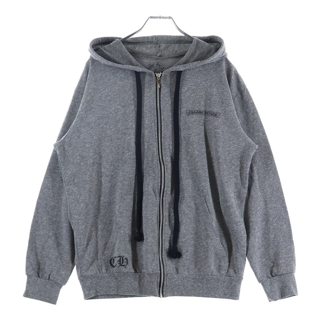 CHROME HEARTS(クロムハーツ) SWTSHRT HD ZIP バックフレアニープリントジップアップパーカー グレー