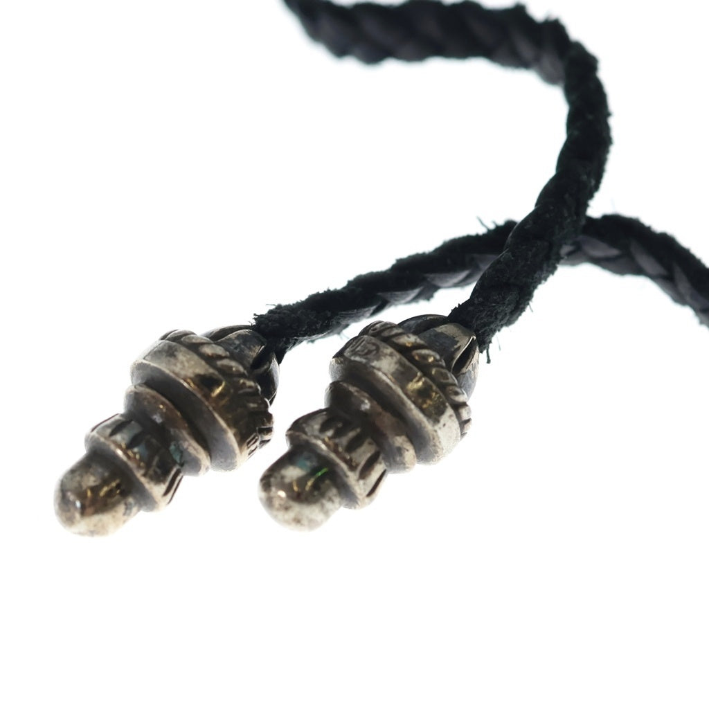 CHROME HEARTS(クロムハーツ) CH CRS LG BC ラージCHクロスペンダント Wボロチップ レザーブレイドネックレス シルバー BCA214
