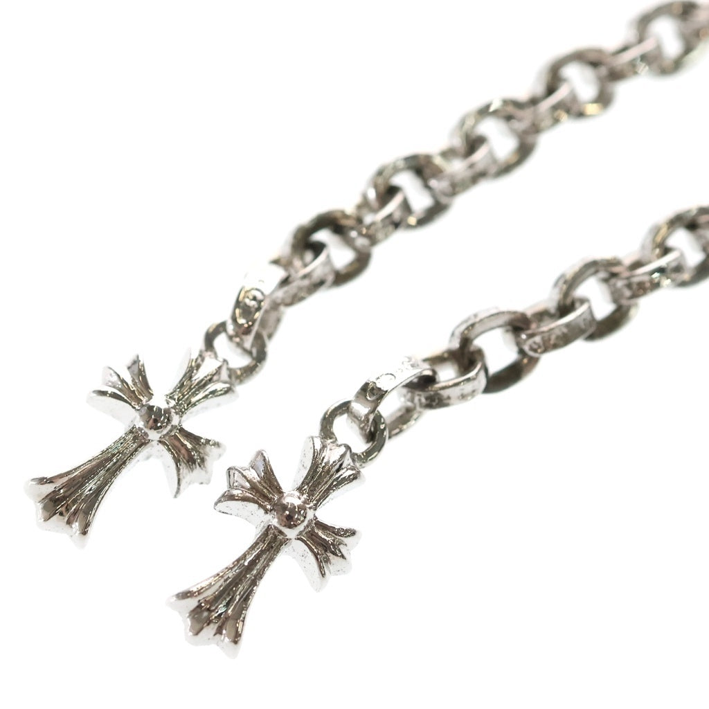 CHROME HEARTS(クロムハーツ) 3 SIDE ZIP 3サイドジップ サイドピラミッドスタッズレザーウォレット財布 メタリックシルバー