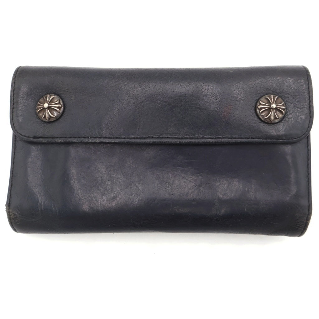 CHROME HEARTS(クロムハーツ) WAVE ウェーブ レザーウォレット 財布 ネイビーBCA375