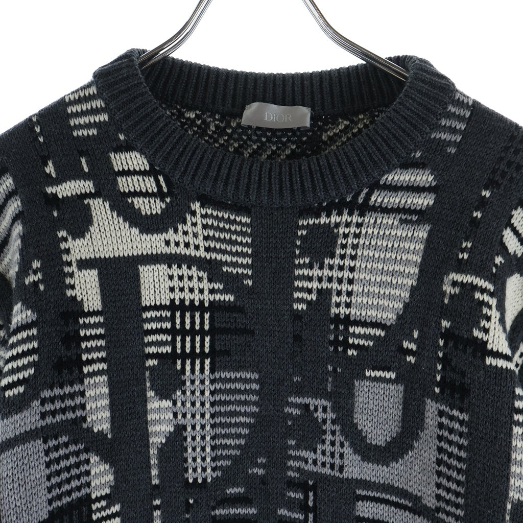 Christian Dior(クリスチャンディオール) 21AW Oblique Wool Jacquard Sweater オブリーク ウール ジャガード ニット セーター 213M658AT377 グレー