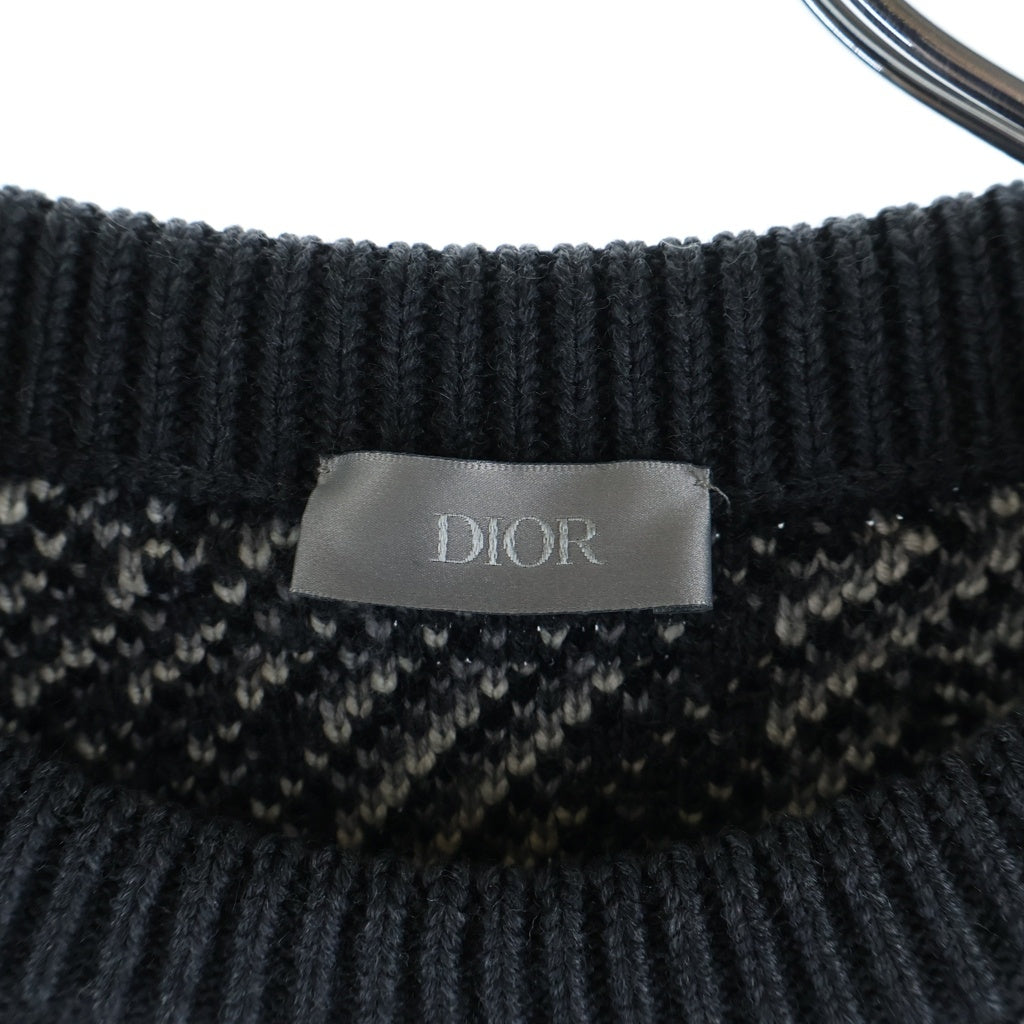 Christian Dior(クリスチャンディオール) 21AW Oblique Wool Jacquard Sweater オブリーク ウール ジャガード ニット セーター 213M658AT377 グレー
