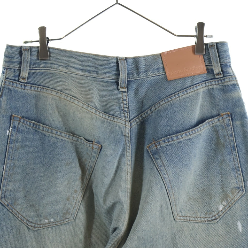 Acne Studios(アクネ ストゥディオズ) 2023F FN Trafalgar ペンキ加工 ストレートパンツ インディゴ A00429