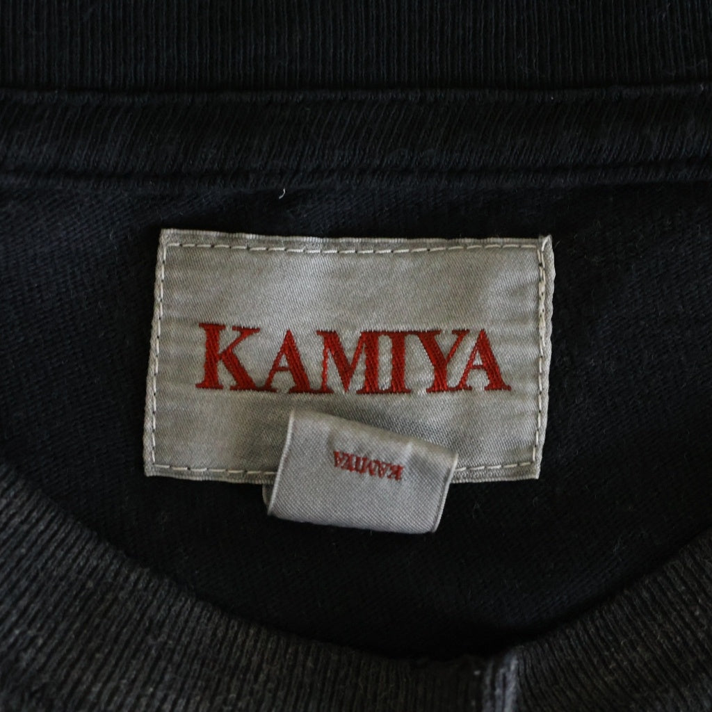 KAMIYA(カミヤ) フロントプリント 長袖Tシャツ ブラック G16LT084
