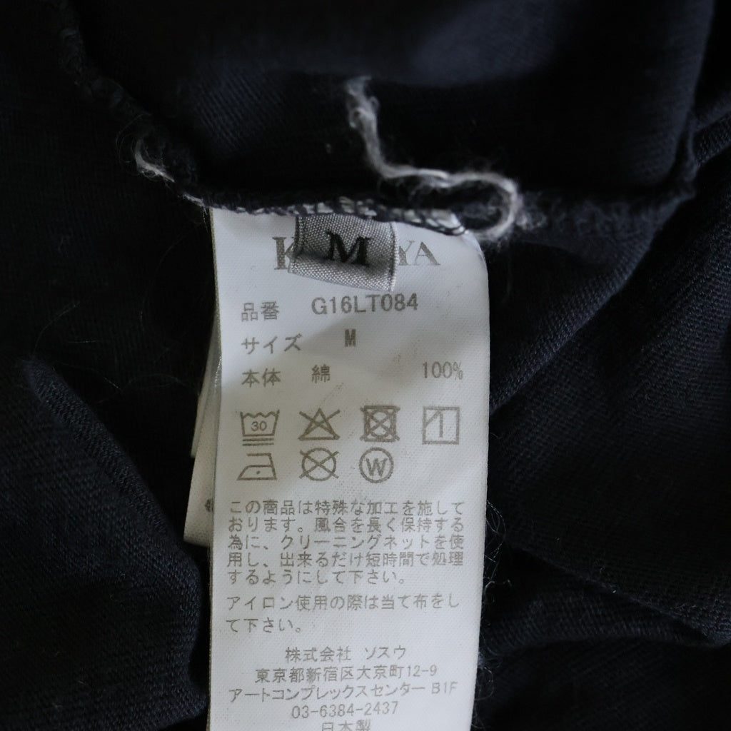 KAMIYA(カミヤ) フロントプリント 長袖Tシャツ ブラック G16LT084