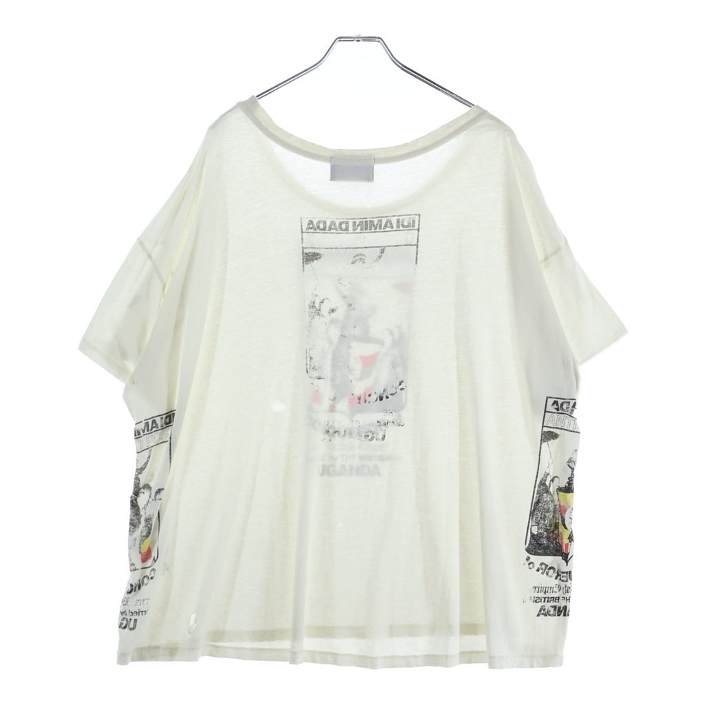 ENFANTS RICHES DEPRIMES(アンファンリッシュデプリメ) IDI AMIN DADA T-SHIRT ヴィンテージ加工 半袖Tシャツ 半袖カットソー ホワイト