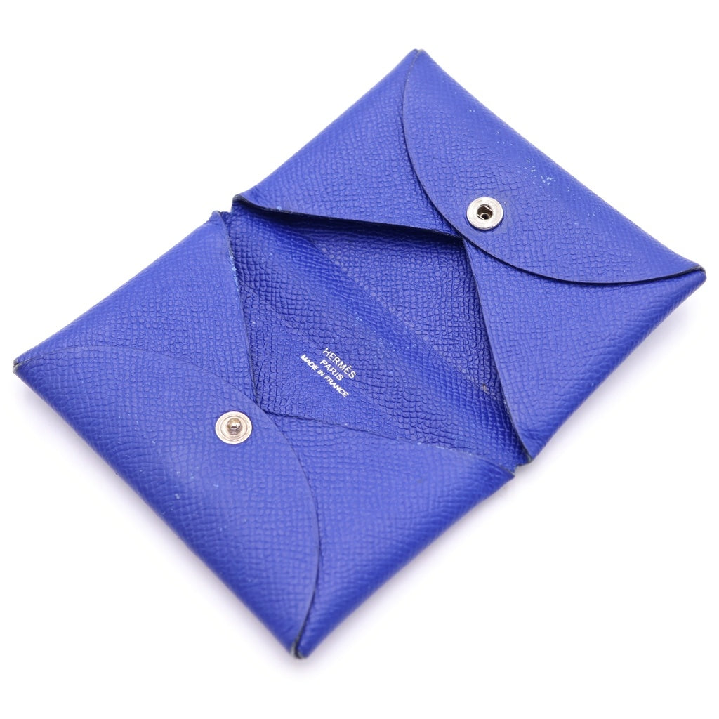 HERMES(エルメス) カルヴィ コインケース 小物入れ ポーチ エプソン ブルーエレクトリック