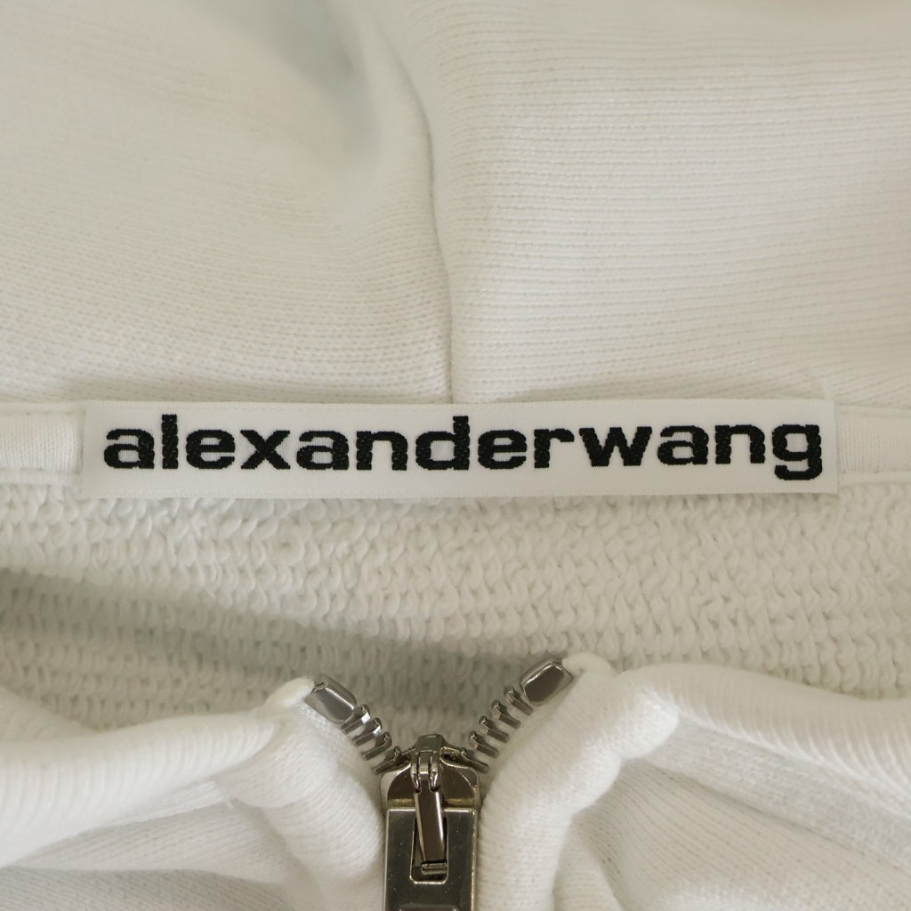 ALEXANDER WANG(アレキサンダーワン) フロントロゴ刺繍 ジップアップパーカー ホワイト UCC3252065