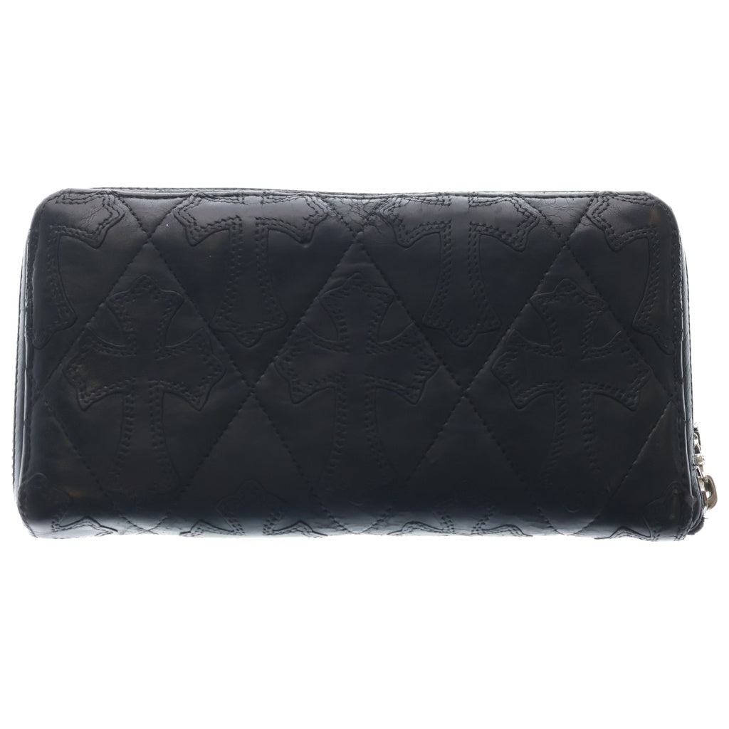 CHROME HEARTS(クロムハーツ) REC F ZIP QUILTED WALLET セメタリークロス キルティング レザーウォレット 財布 ブラック